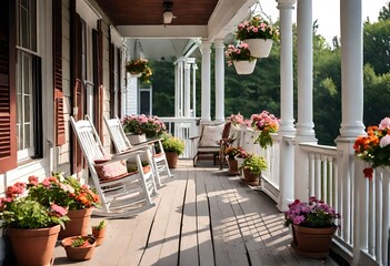 terrace with flowers