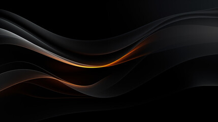 Sleek Abstract Curves: Subtle Gradient with a Bold Single Stroke on a Black Background