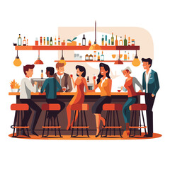 A vector illustration of Business people hanging out