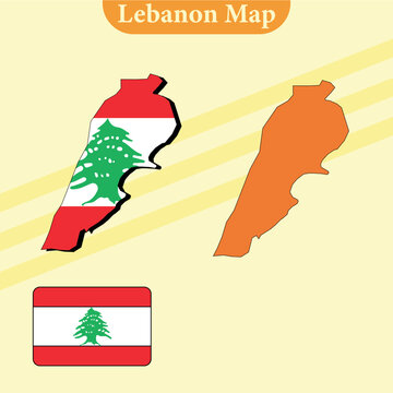 Vector Lebanon map vector with regions and cities lines and full every region