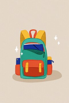 Backpack. Back to school concept illustration