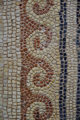 Geometric mosaic in Zeugma archaeological museum, Gaziantep, Turkey