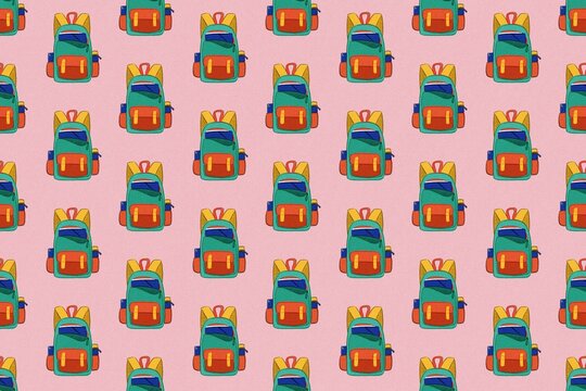 Backpack. Back to school concept pattern illustration