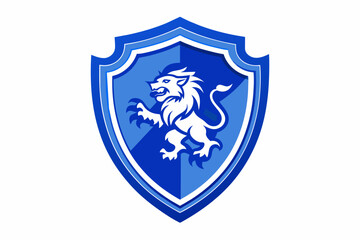 Blue lion head logo vector illustration 