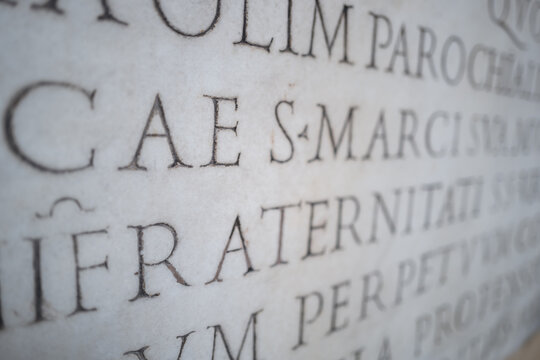 Latin inscription on marble