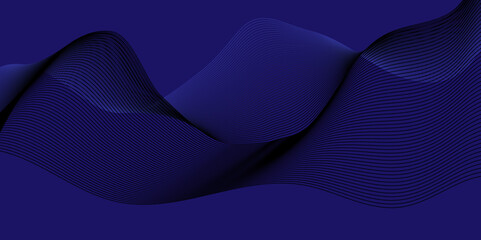 Abstract blue blend digital wave lines and technology background. Minimal carve wavy white and blue flowing wave lines and glowing moving lines. Futuristic technology and sound wave lines background.