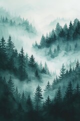 Ethereal Trees in a Watercolor Woodland