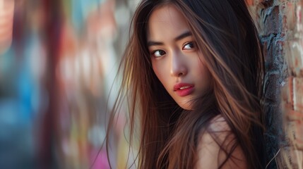 Fototapeta premium a woman with long hair