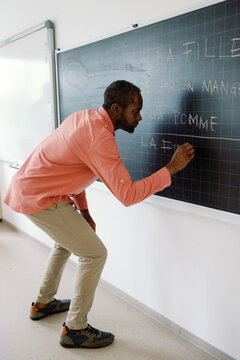 Foreign language educator lesson vocabulary chalkboard linguistic 