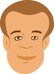 Character smiling man different age and ethnicity. Young and aged, diverse. Vector flat illustration 