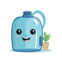 Cartoon character of gallon water bottle holding water