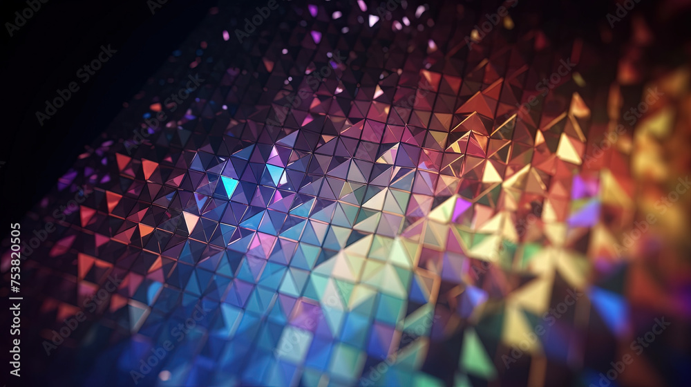 Poster Abstract background with structure of neon triangles and technology style.