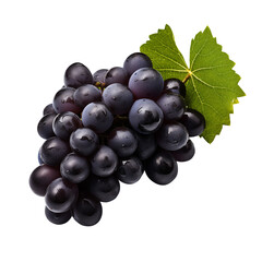 Fototapeta premium Black Grape with transparent background PNG. Generative AI 