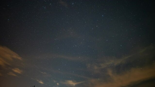 Starry night in mountains Time lapse.time lapse during geminids meteor showers over the nation park