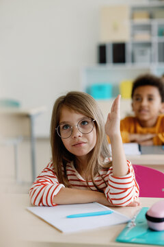 Schoolchild curriculum knowing answer signal educational enthusiasm 