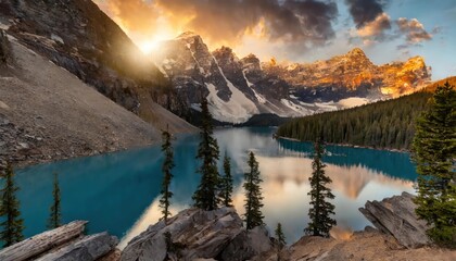 High-quality photo Moraine Lake Sunrise 