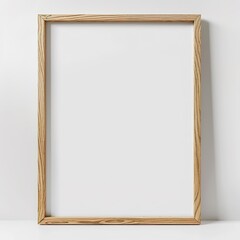 Empty wooden frame 3:4 Ratio on white background. Portrait orientation.