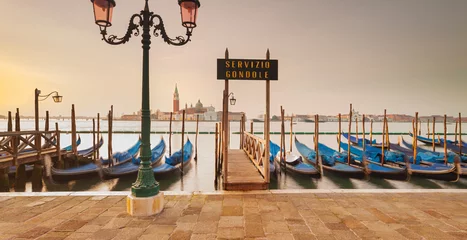 Foto auf Leinwand Italien, Venetien, Venedig, Markusplatz, Gondeln, San Giorio Maggiore, Lagune © Rainer Mirau