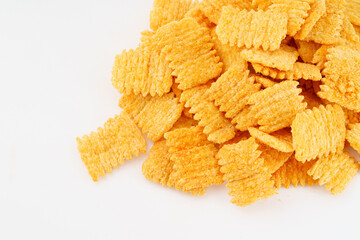 Special Chinese snack crispy rice on white background