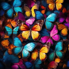 Colorful butterflies filling the whole photo