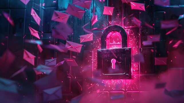 A pink and purple image of a key