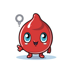 Cartoon mascot of blood drop as a customer service 