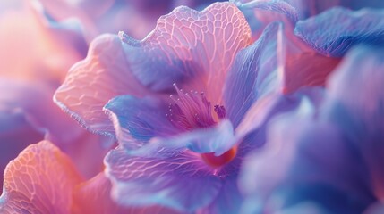 Auric Elegance: Close-ups reveal the luxurious infusion of auric particles with wildflower bluebell petals in macro shots.