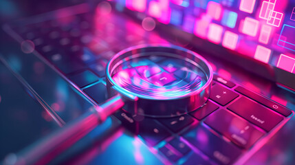 Cybersecurity Magnifying Analysis on Laptop