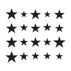 A black silhouette star set