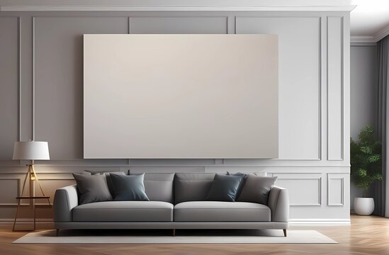 Background for advertising in the setting of a cozy apartment. Picture on the wall.