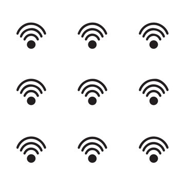 A black silhouette wifi symbol