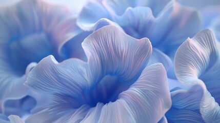 Gentle Bluebell Motion: Macro lenses reveal the serene, wavy bloom of wildflower bluebell petals.