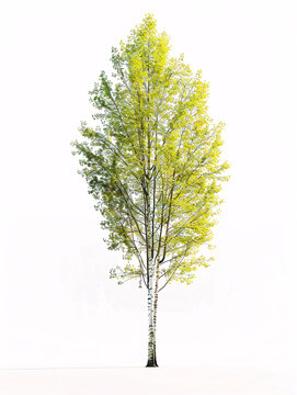 Poplar   tree isolated on a solid, clear  white background