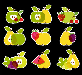 1450_Set of colorful fruit icons - 753829711