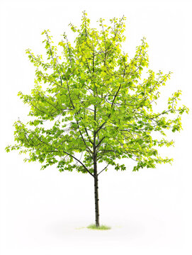 Linden   tree isolated on a solid, clear  white background