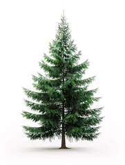 Fir   tree isolated on a solid, clear  white background