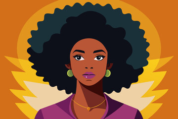 Afro woman vector 