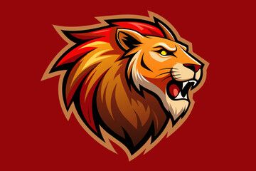 Hungry lion head logo vector illustration