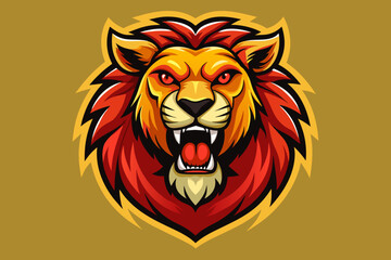 Hungry lion head logo vector illustration