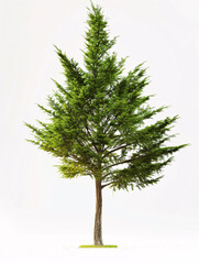 Cypress   tree isolated on a solid, clear  white background