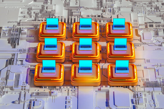 Laptop on a circuit board