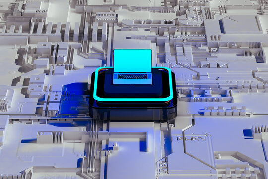 Laptop on a circuit board