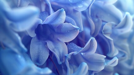 Serene Dance: Macro lenses showcase the fluid elegance of bluebell petals, evoking calm.