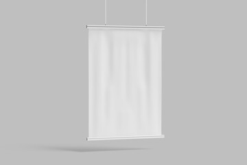 Blank Poster mockup on grey background