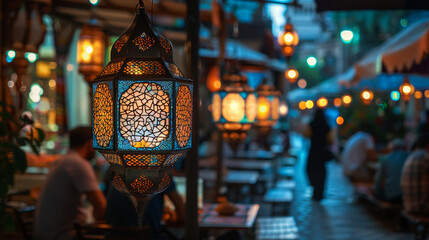 Ramadan kareem with premium dates and arabic coffee mug - obrazy, fototapety, plakaty