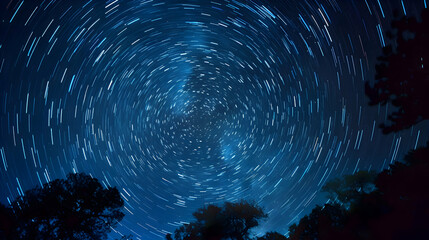 A time-lapse of stars circling around the North Star