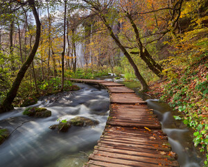 Kroatien, Nationalpark Plitvice Seen, Weg, Holzsteg