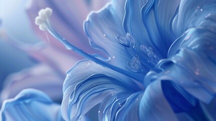 Swirling Elegance: Macro frames the mesmerizing swirls of liquid wildflower bluebell petals.
