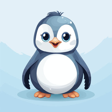 Cute and adorable penguin vector illustration Flat v