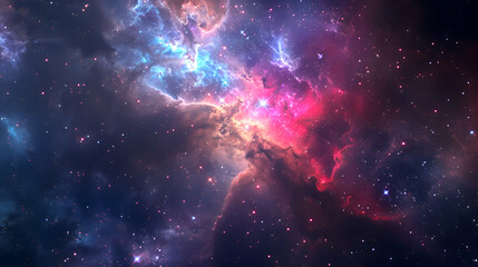 A vibrant nebula glows amidst a sea of stars